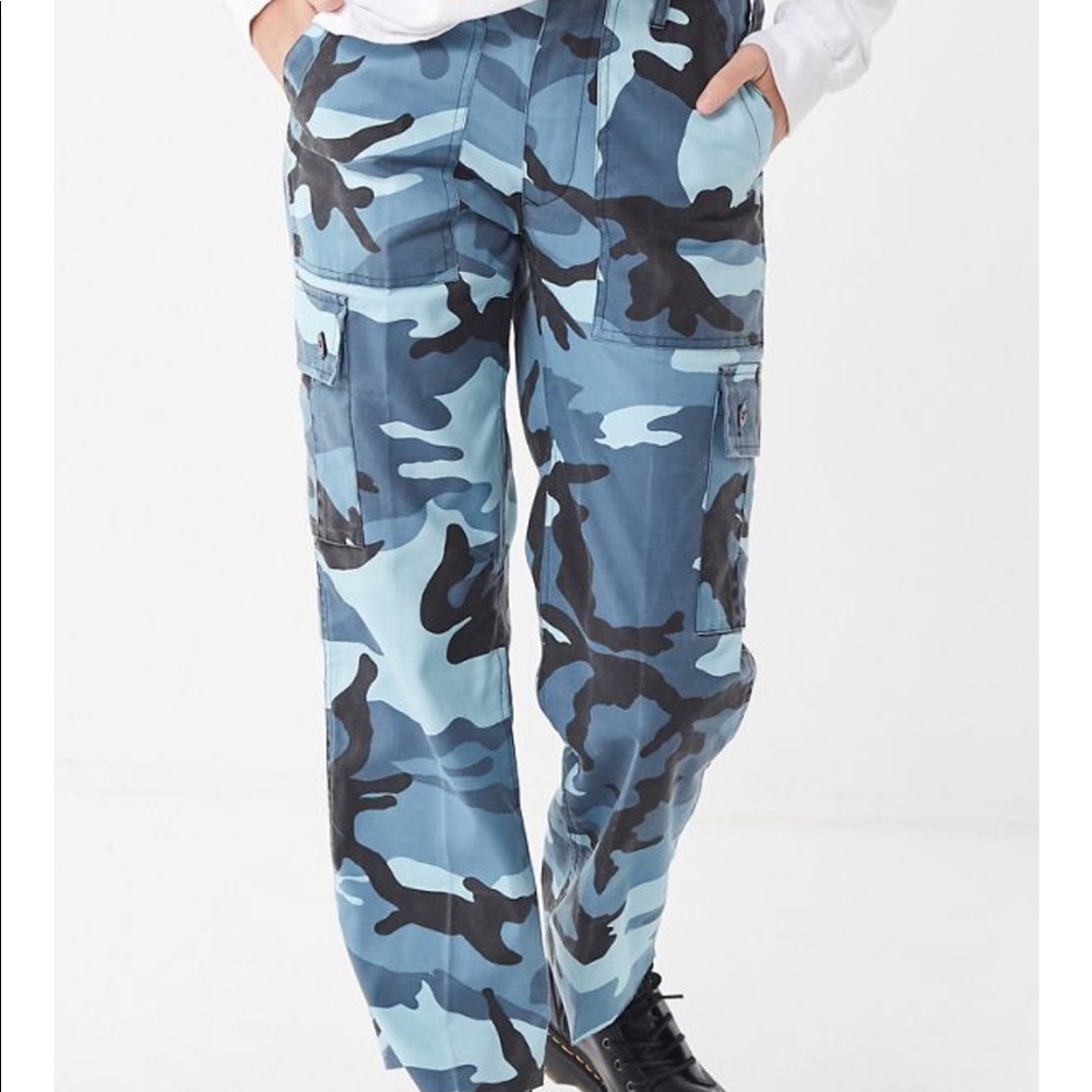 Urban outfitters blue camo cargo pants